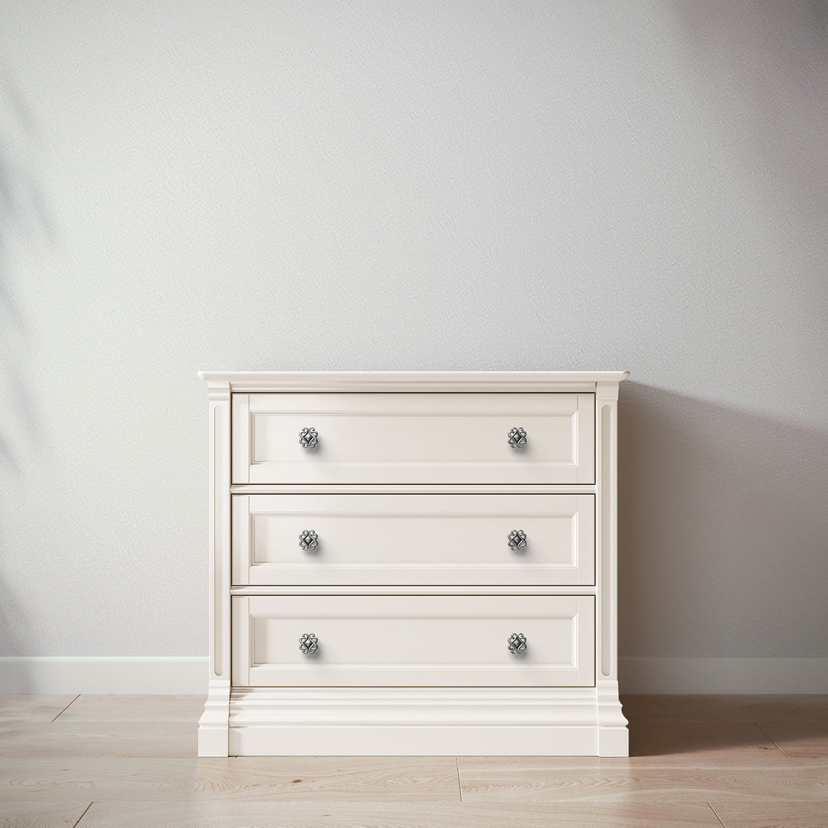 Romina Imperio Single Dresser Dressers Romina Furniture Bianco Satinato Celtic Knot - Pewter