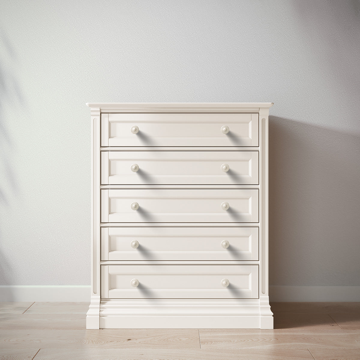 Romina Imperio Tall Chest Dressers Romina Furniture Bianco Satinato Standard