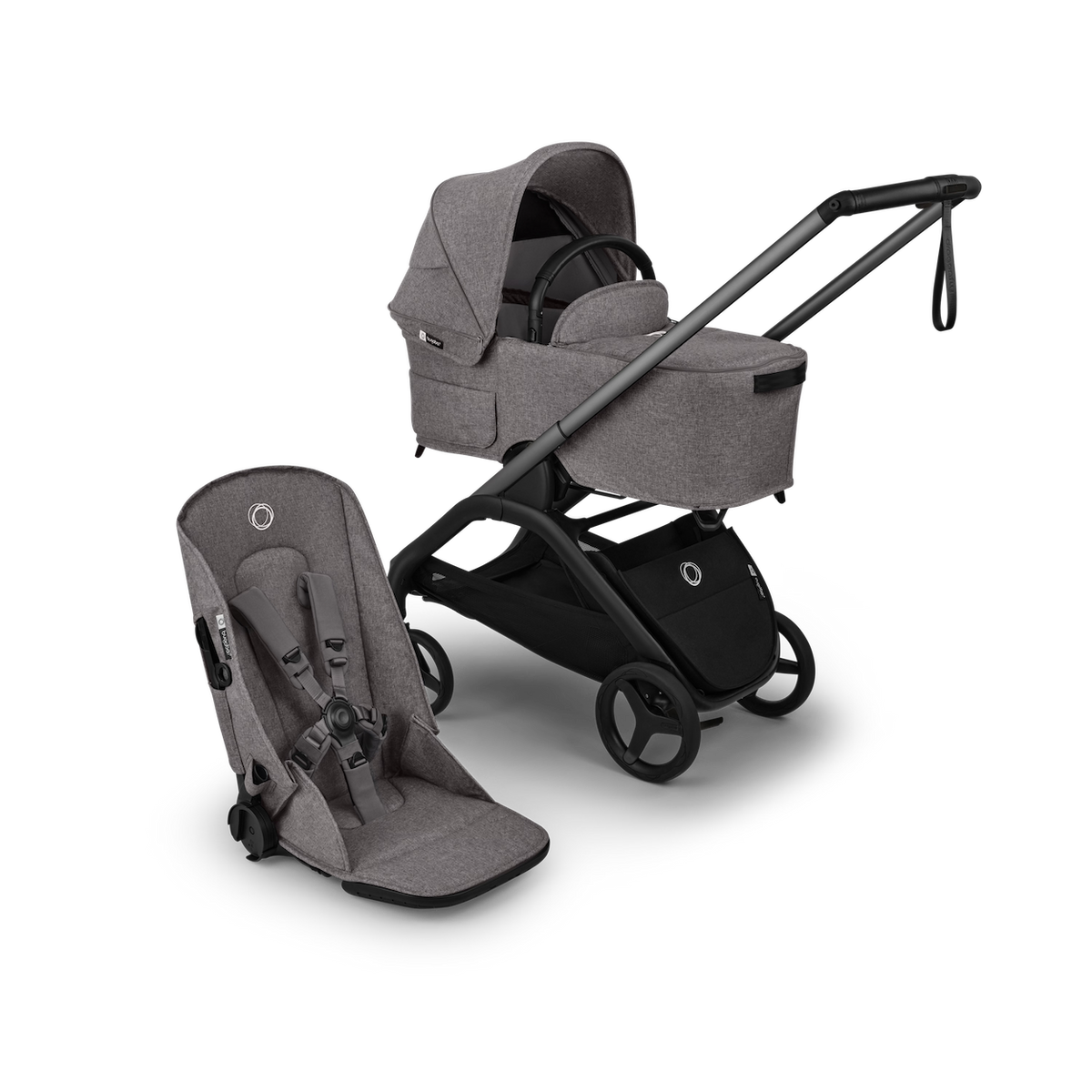 Bugaboo Dragonfly Plus Seat Bassinet Stroller, Black/Misty White
