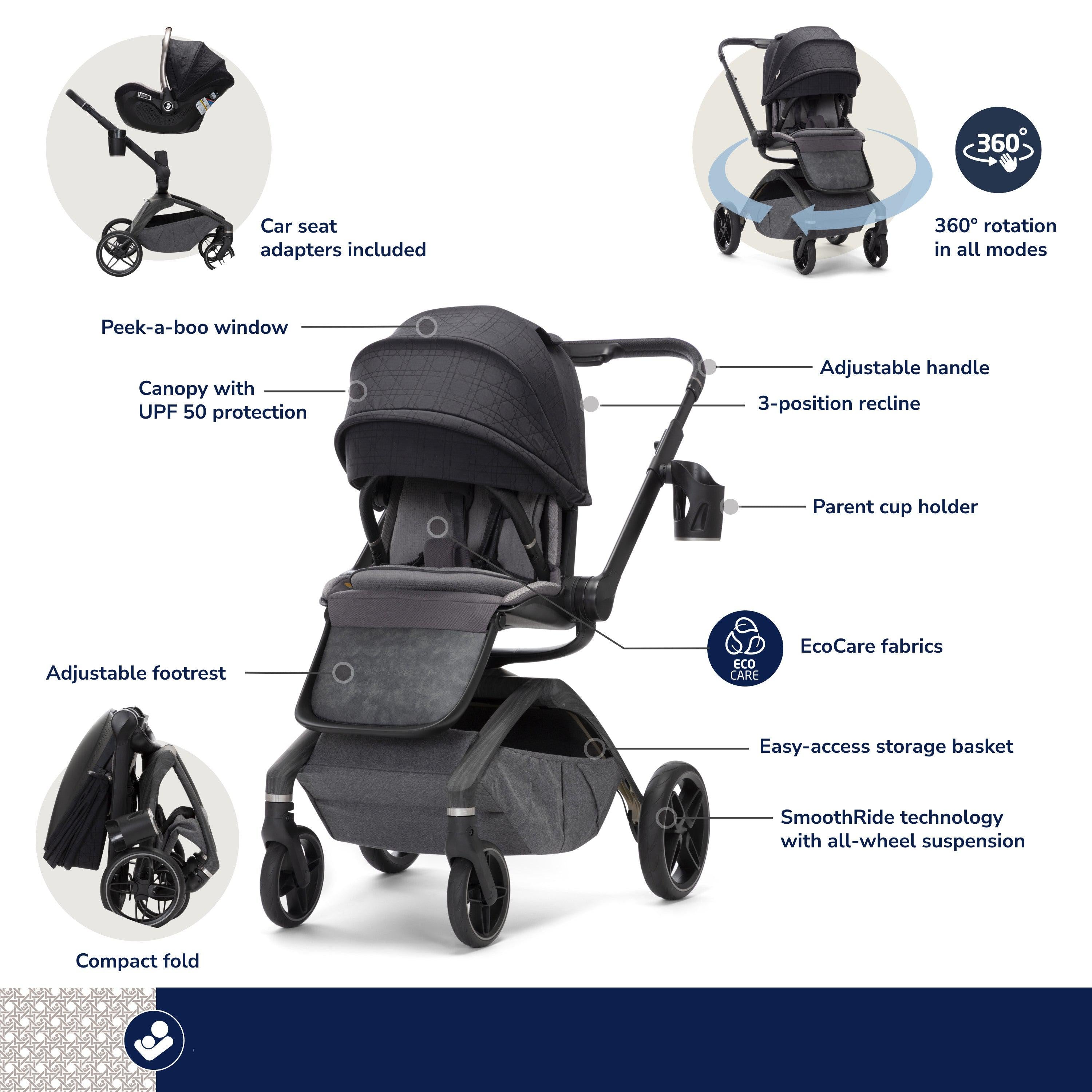 Kindred Tana 360° Rotating Modular Stroller Strollers - Single Maxi-Cosi