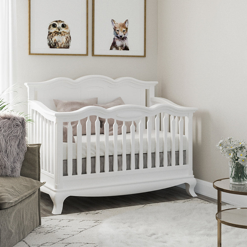 Cleopatra Convertible Crib / Solid Back + Double Dresser Crib Sets Romina Furniture