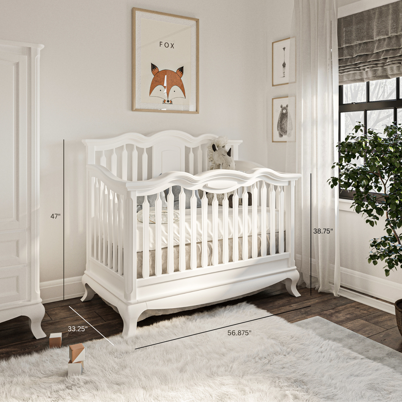 Romina Cleopatra Convertible Crib / Open Back Cribs Romina Furniture
