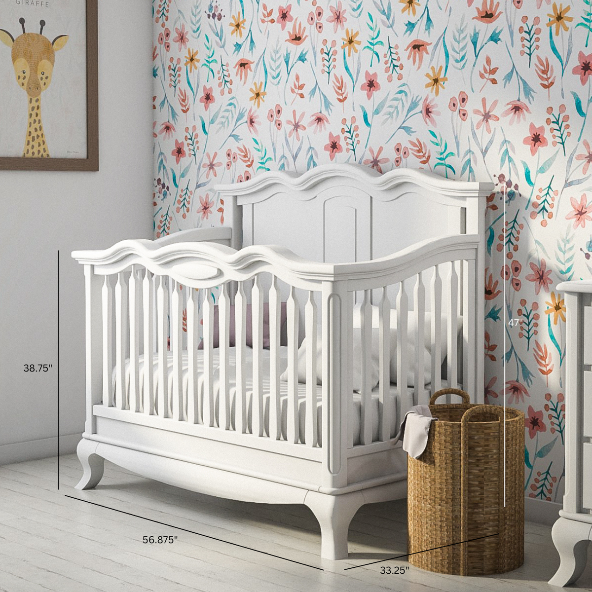 Romina Cleopatra Convertible Crib / Solid Back Cribs Romina Furniture