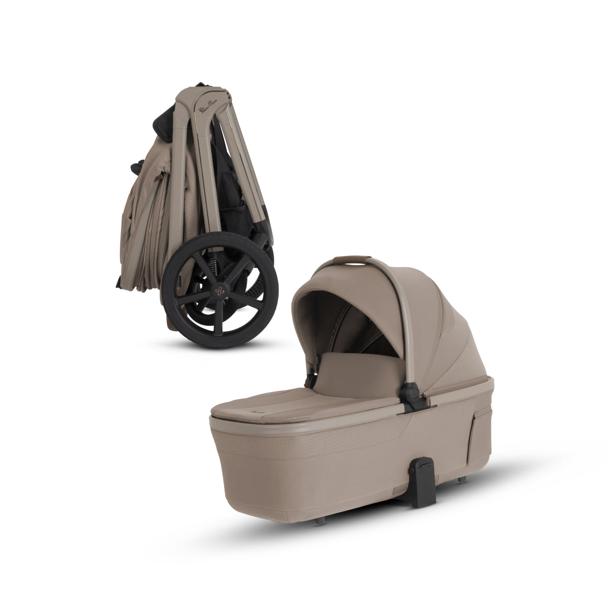 Cove 2 Compact Folding Bassinet Strollers - Single Silver Cross Champagne