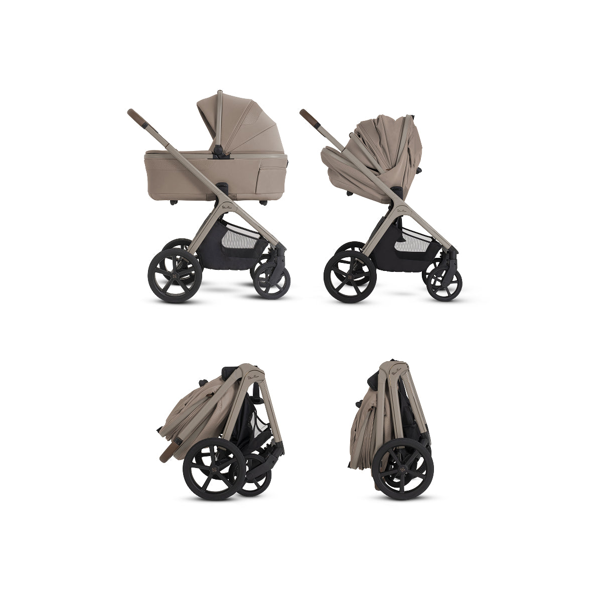 Cove 2 Compact Folding Bassinet Strollers - Single Silver Cross