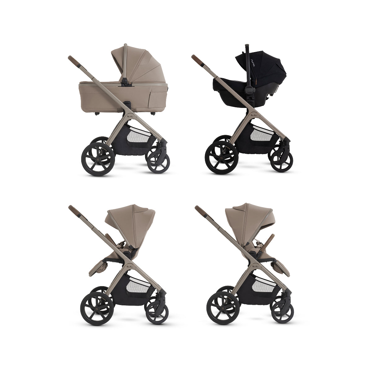Cove 2 Full-Size All-Terrain Stroller + Folding Bassinet Bundle Strollers - Single Silver Cross
