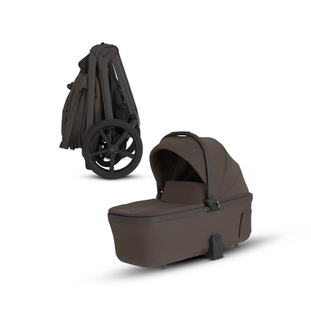 Cove 2 Compact Folding Bassinet Strollers - Single Silver Cross Chocolate
