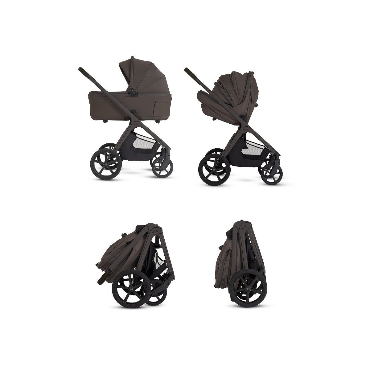 Cove 2 Compact Folding Bassinet Strollers - Single Silver Cross