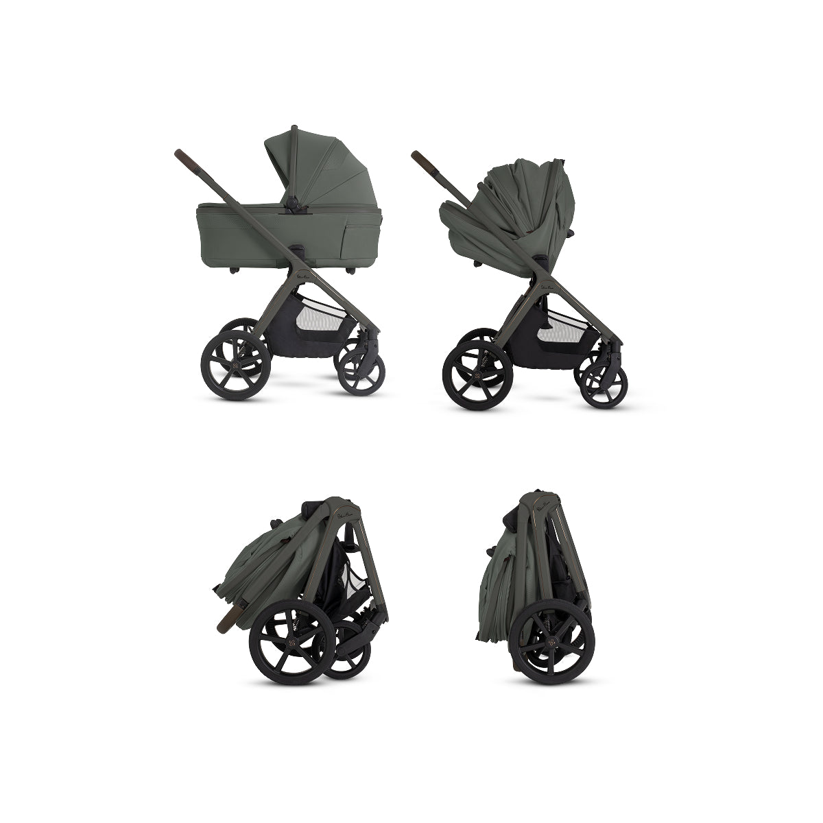 Cove 2 Compact Folding Bassinet Strollers - Single Silver Cross