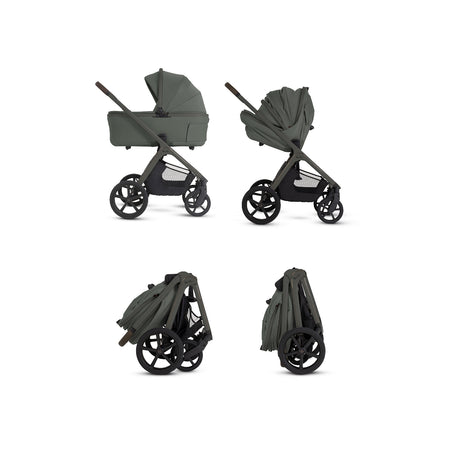 Cove 2 Compact Folding Bassinet Strollers - Single Silver Cross