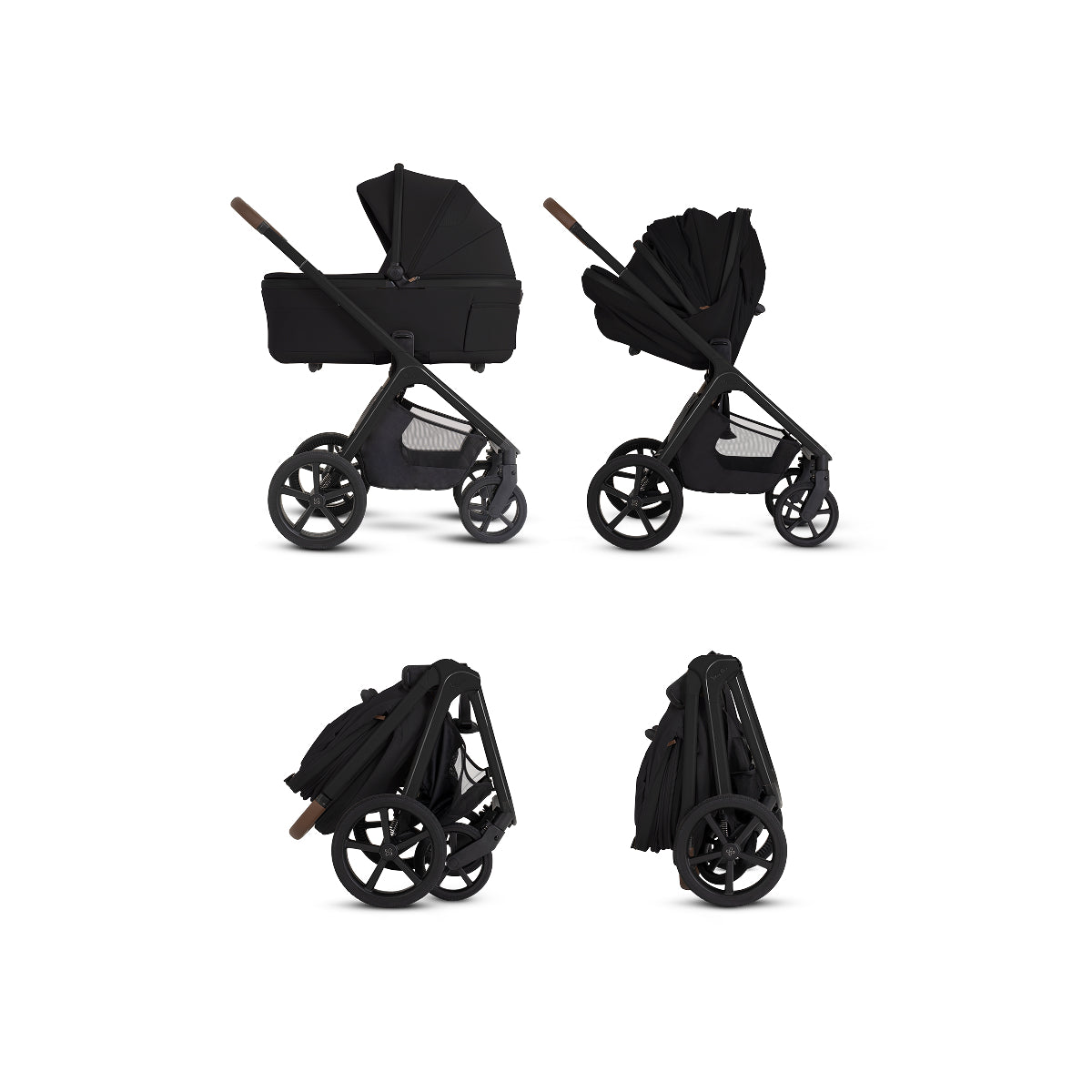 Cove 2 Compact Folding Bassinet Strollers - Single Silver Cross