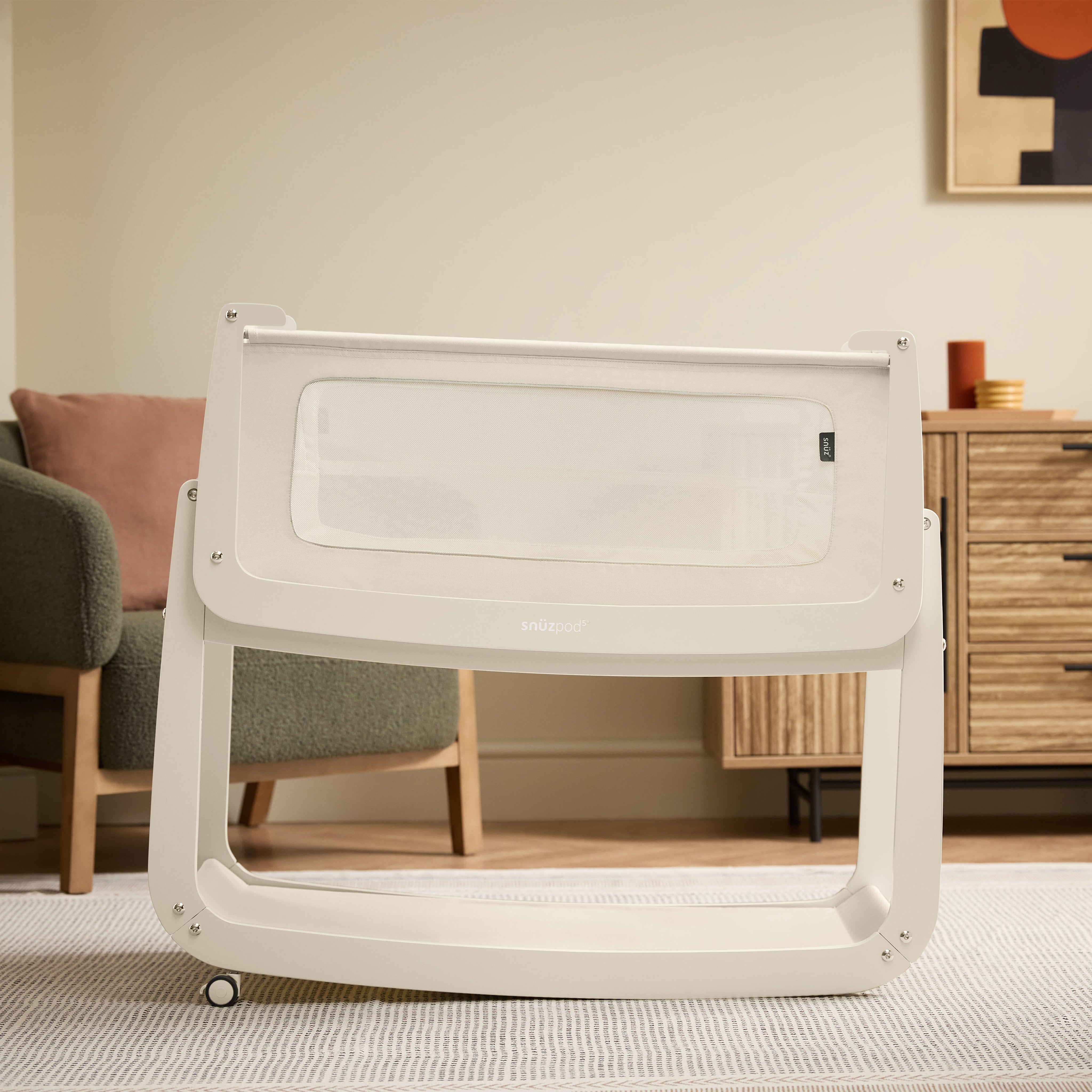 SnuzPod5 Bedside Bassinet Cashmere Bassinets Snuz