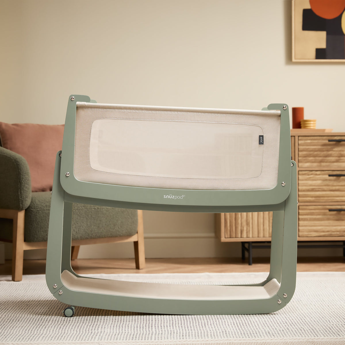 SnuzPod5 Bedside Bassinet Sage Bassinets Snuz