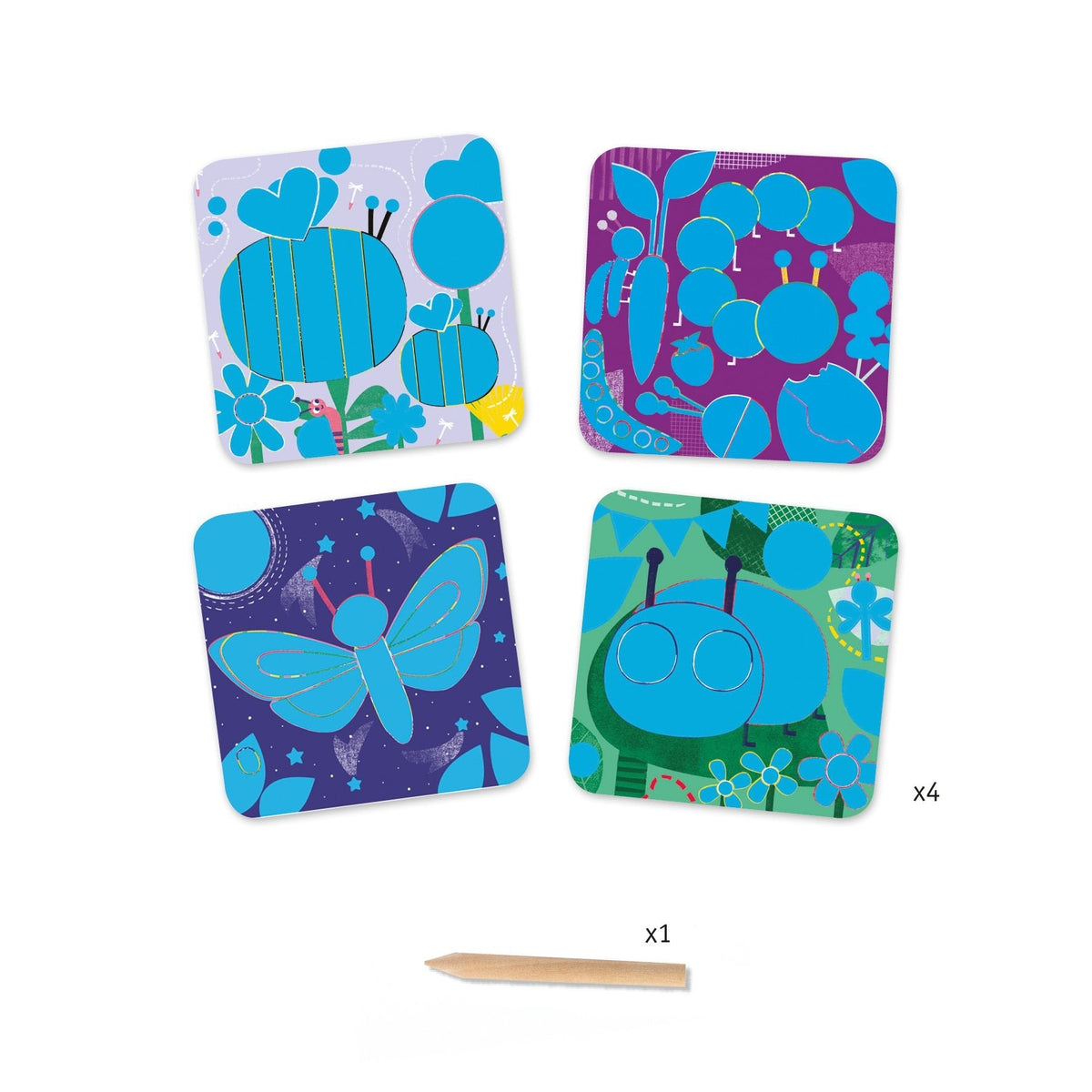 Bugs Scratch Card Activity Set Art & Drawing Toys Djeco
