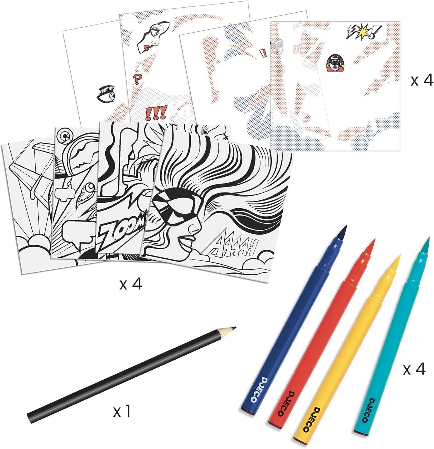 Inspired by Superheroes Coloring and Rub-on Transfer Craft Kit Art & Drawing Toys Djeco