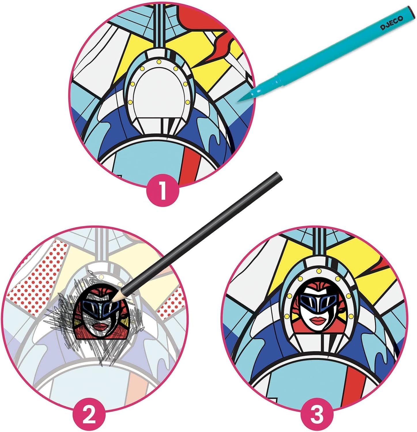 Inspired by Superheroes Coloring and Rub-on Transfer Craft Kit Art & Drawing Toys Djeco