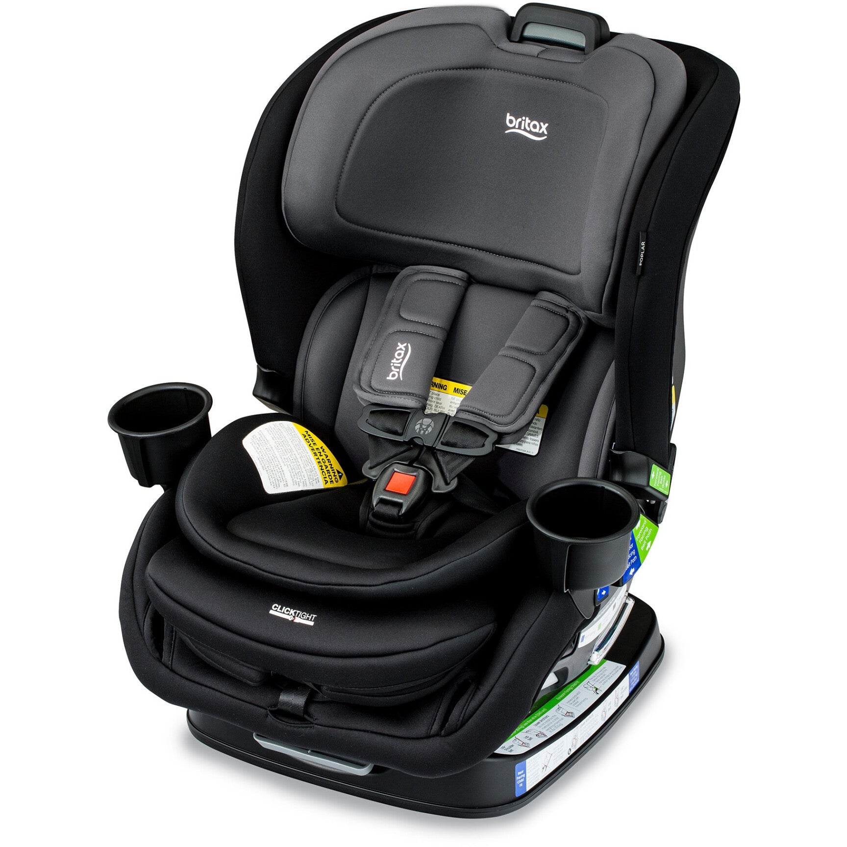 Poplar 2-in-1 Convertible Car Seat with ClickTight Car Seats - Convertible Britax Stone Onyx