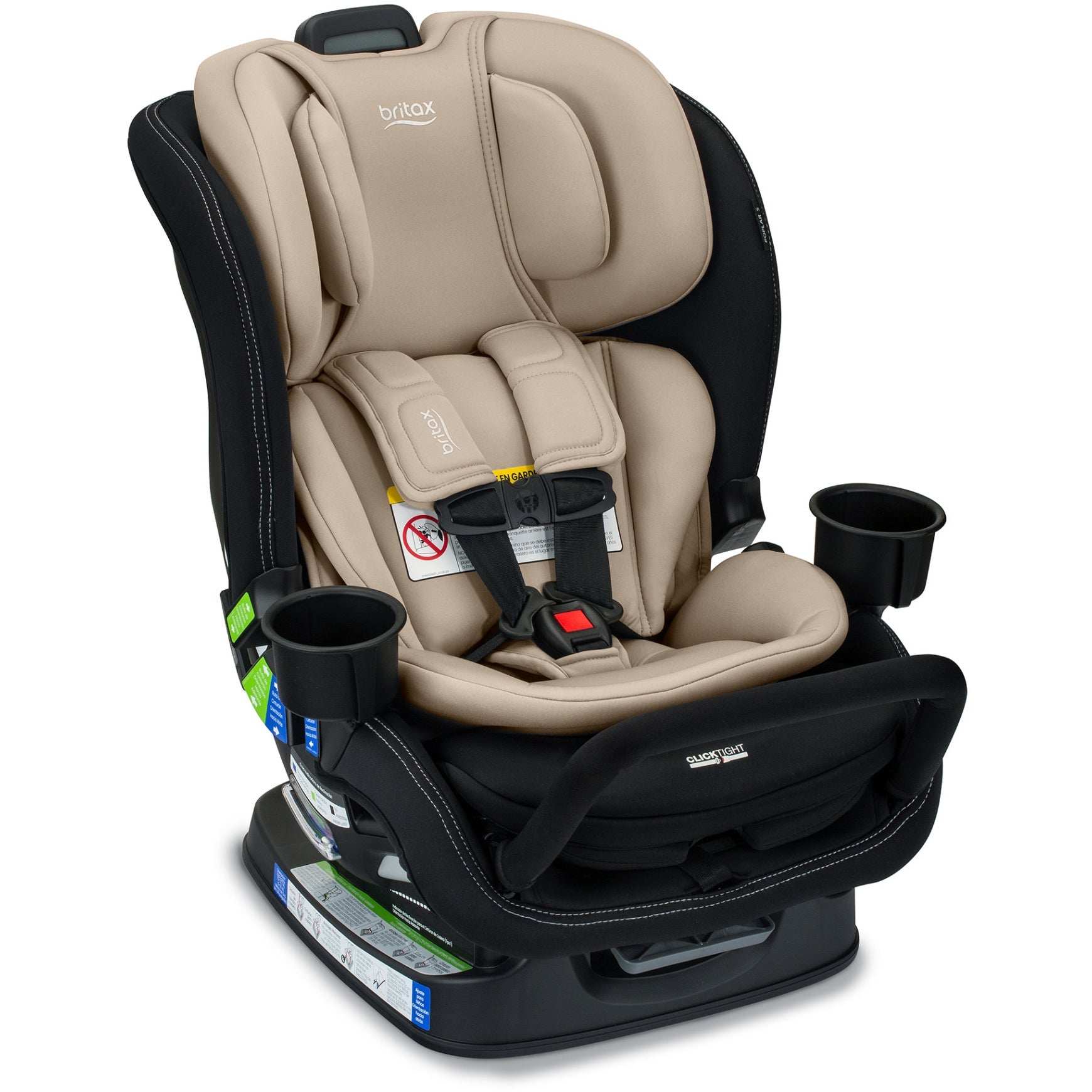 Poplar S Convertible 2-in-1 Car Seat with ClickTight Car Seats - Convertible Britax Sand Onyx