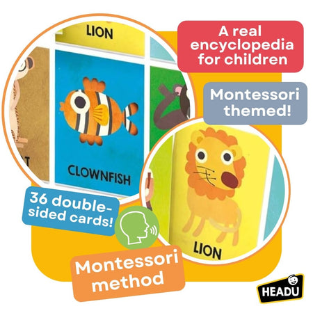 Montessori Flashcards First Animal Encyclopedia Educational Toys Headu