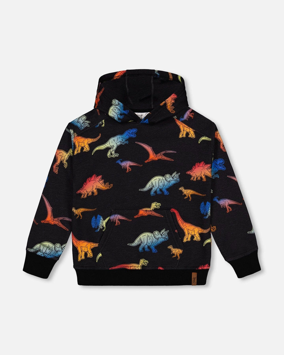 Printed Multicolor Dinosaur Hoodie + Pants