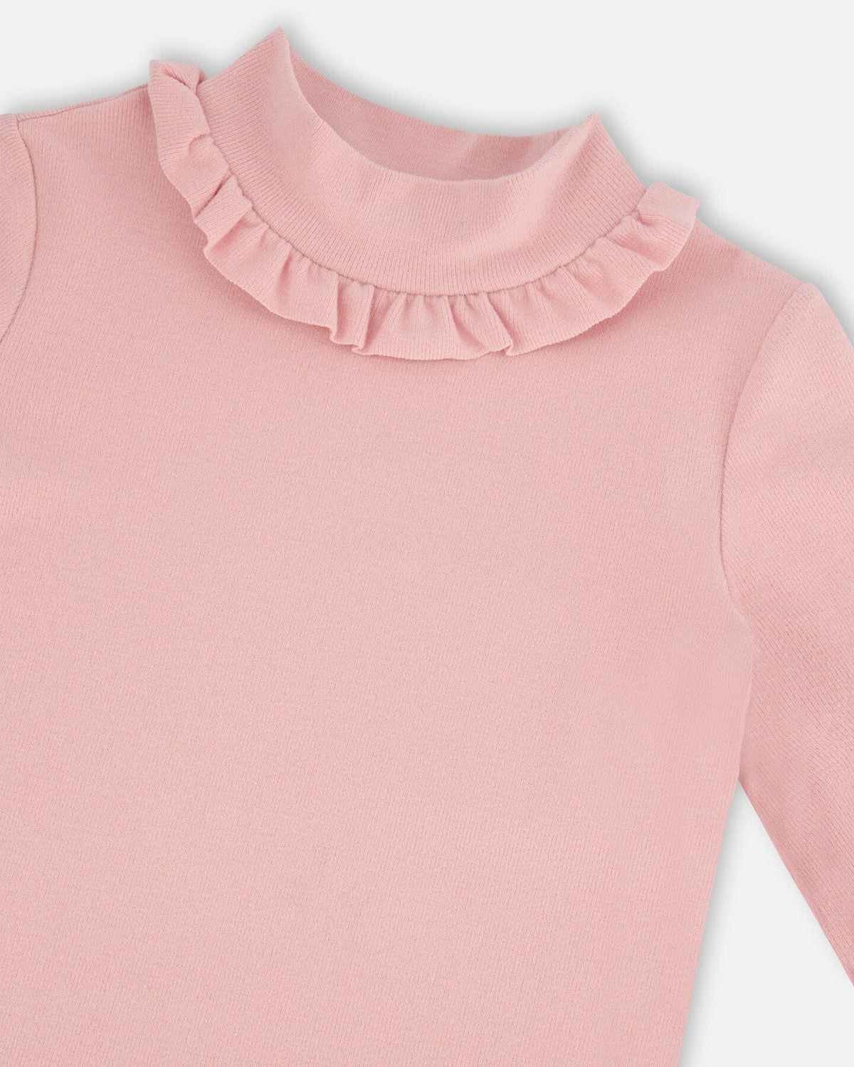 deux par deux Powder Pink Super Soft Brushed Rib Mock Neck Top - 4T ...