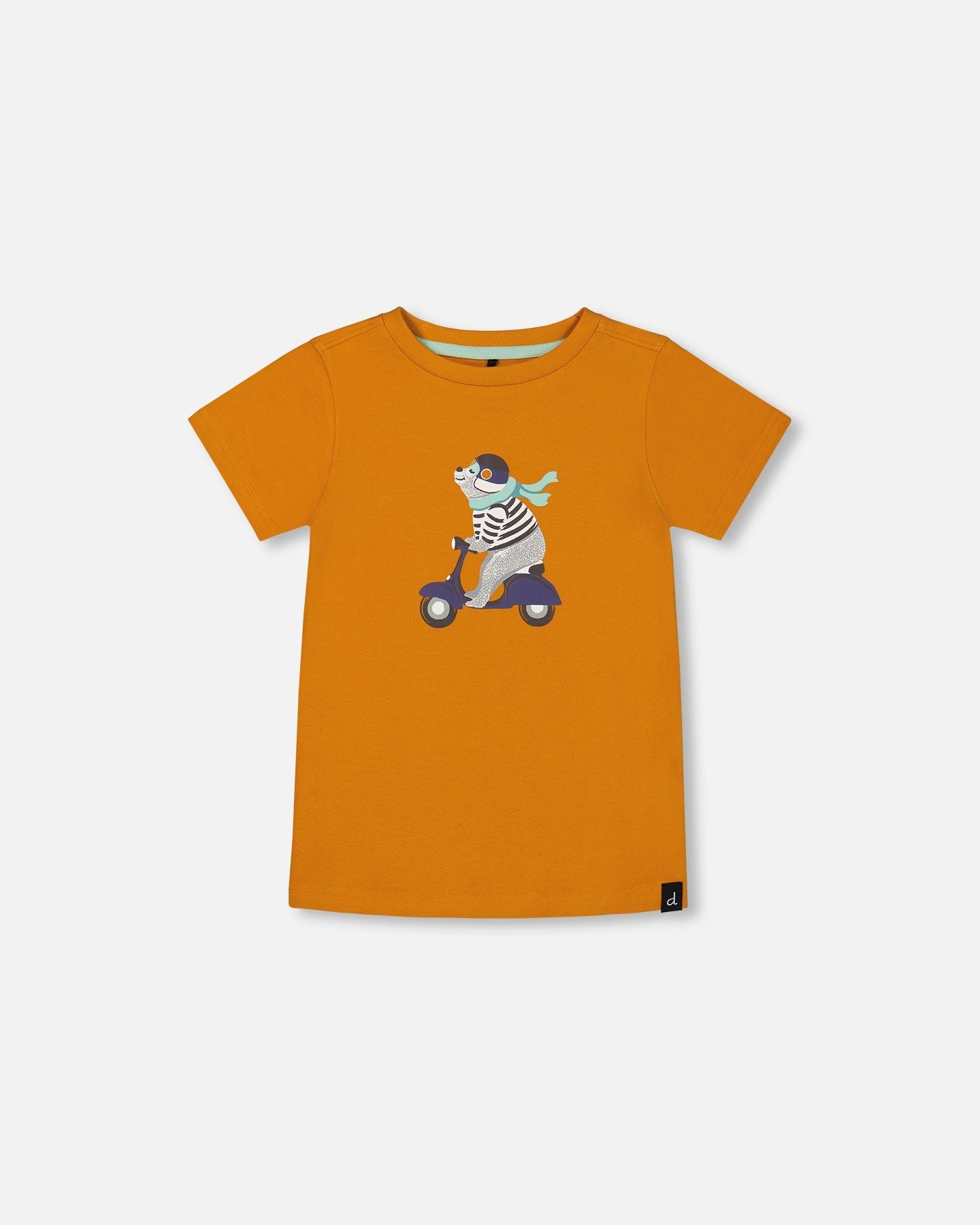 Organic Cotton Tee Vibrant Orange And Blue Vespa Clothing - Boys Outfits deux par deux