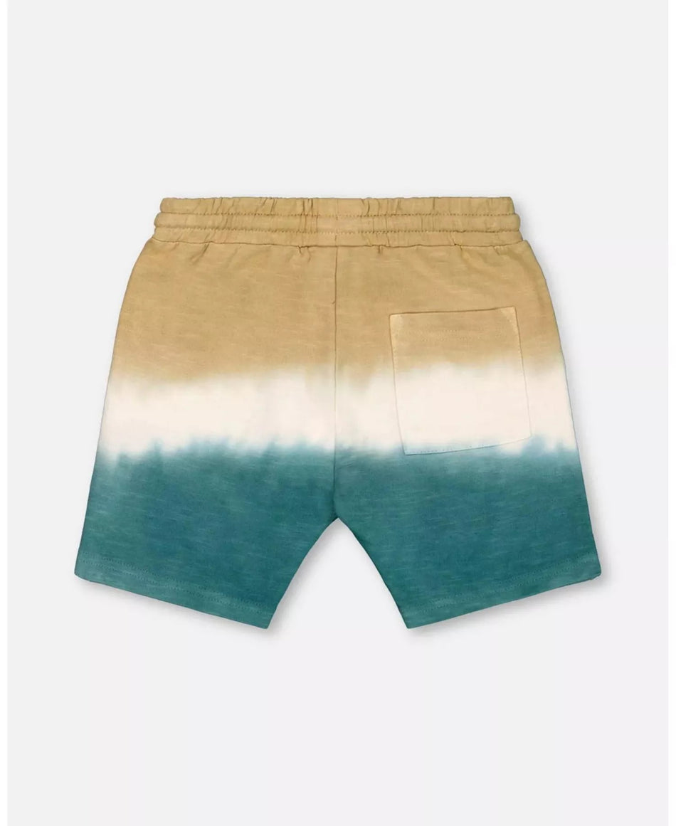 French Terry Short Gradient Beige And Teal