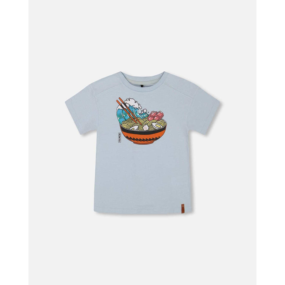 Short Sleeve Graphic Tee Blue And Ramen