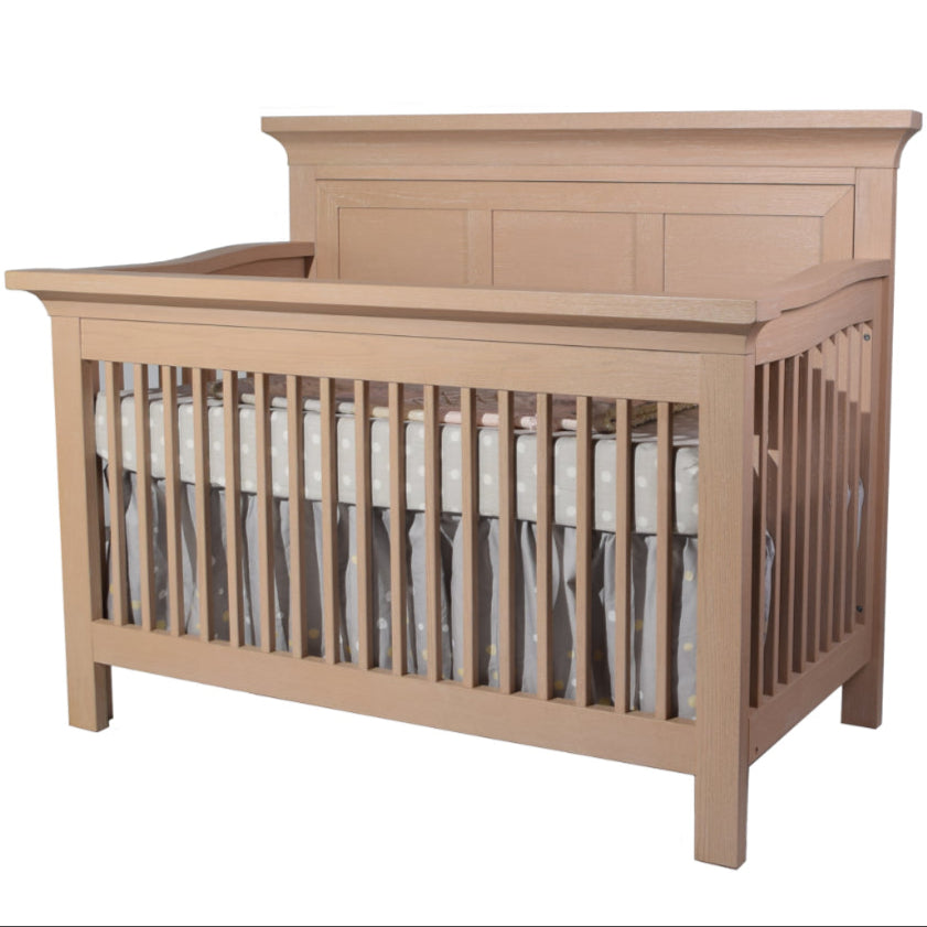 Genova Forever Crib with Straight Leg Convertible Cribs Pali Wood with Squares