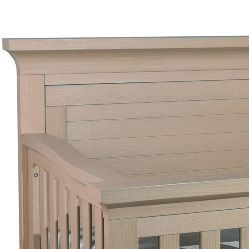 Genova Forever Crib with Straight Leg Convertible Cribs Pali Wood with Horizontal Lines