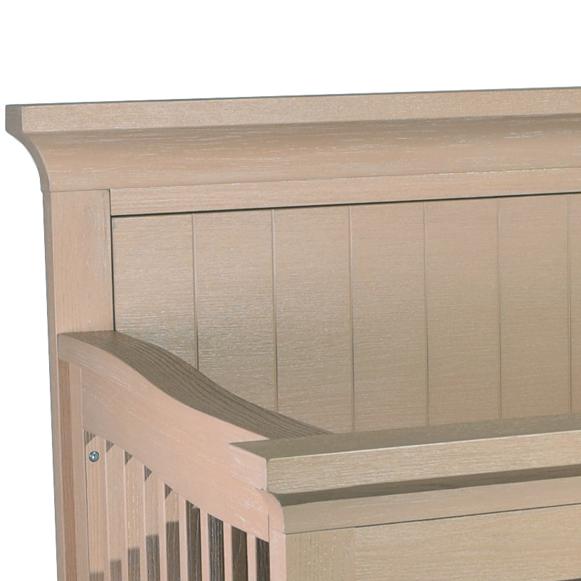 Genova Forever Crib with Decor Base Convertible Cribs Pali Wood with Vertical Lines
