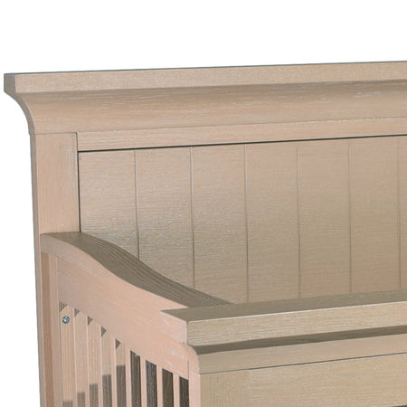 Genova Forever Crib with Decor Base Convertible Cribs Pali Wood with Vertical Lines