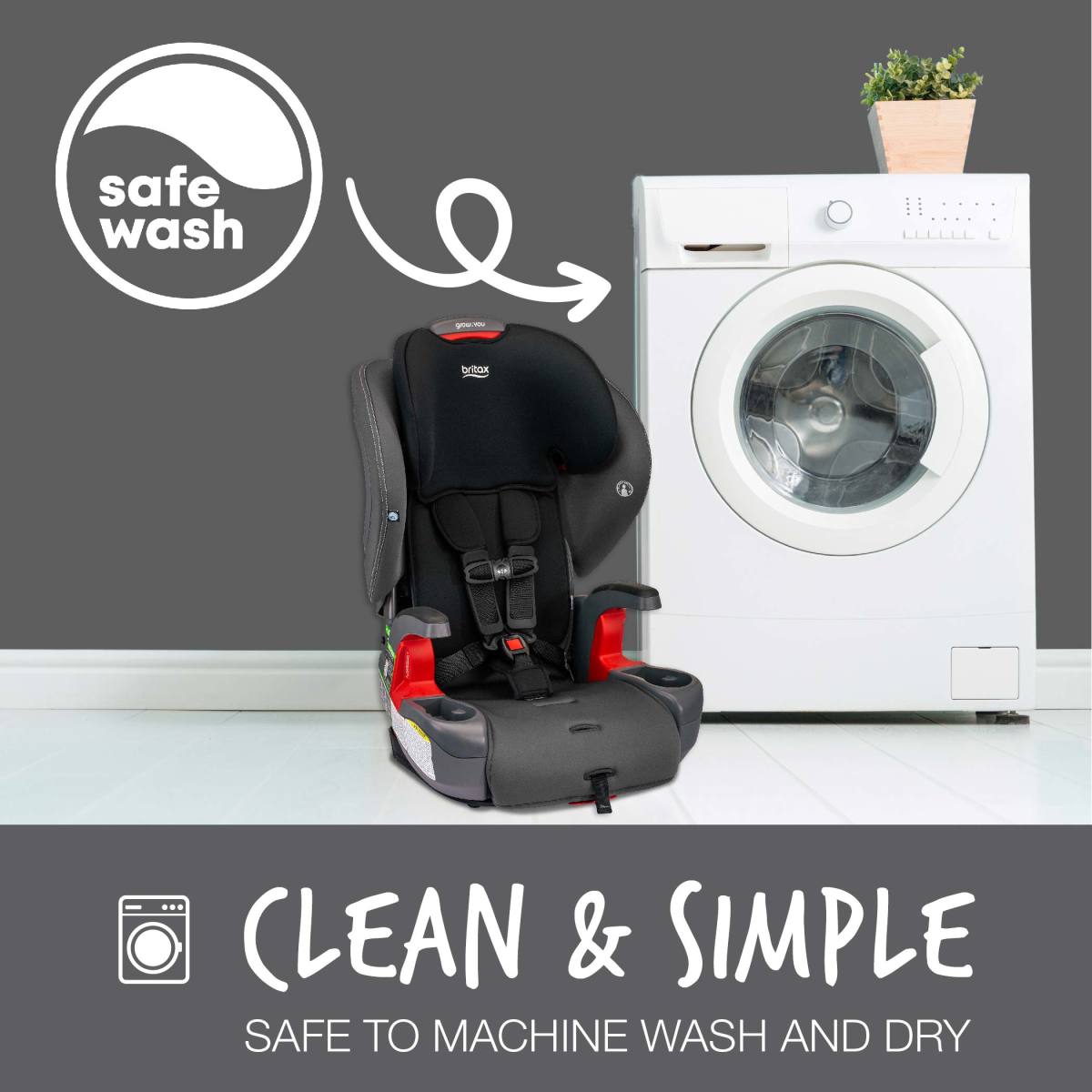 Grow With You Harness-to-Booster with Safewash Car Seats - Booster Britax