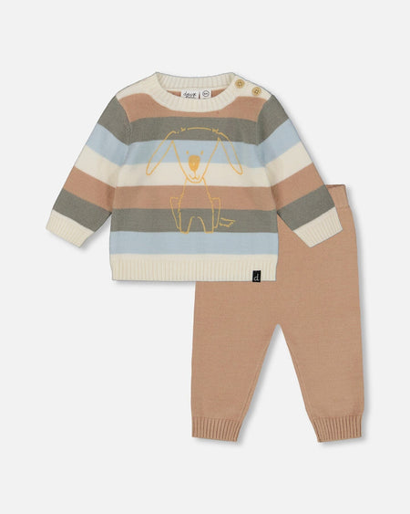 Knitted Top And Pant Set Light Caramel Clothing - Infant deux par deux