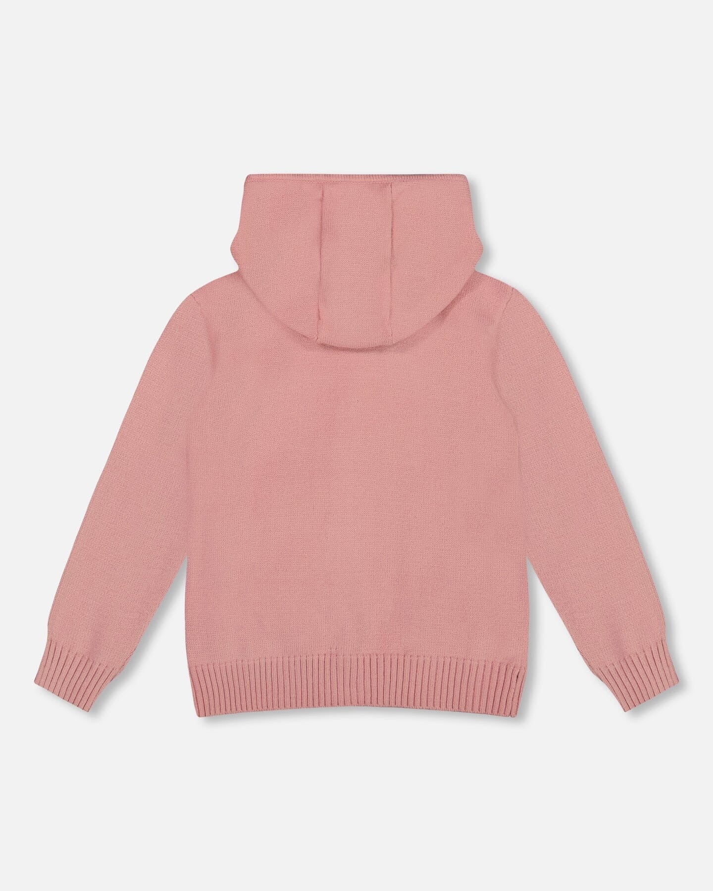 Hooded Knit Cardigan Dusty Pink With Unicorn Intarsia Jackets deux par deux