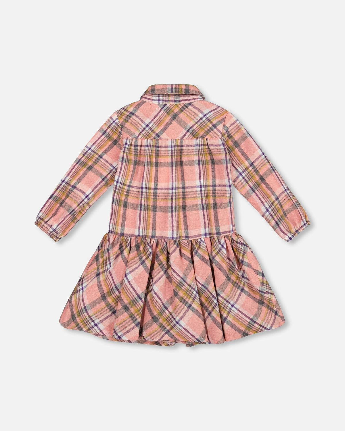 Shirt Plaid Dress With Frill Pink, Yellow And Gray Clothing - Girls Outfits deux par deux