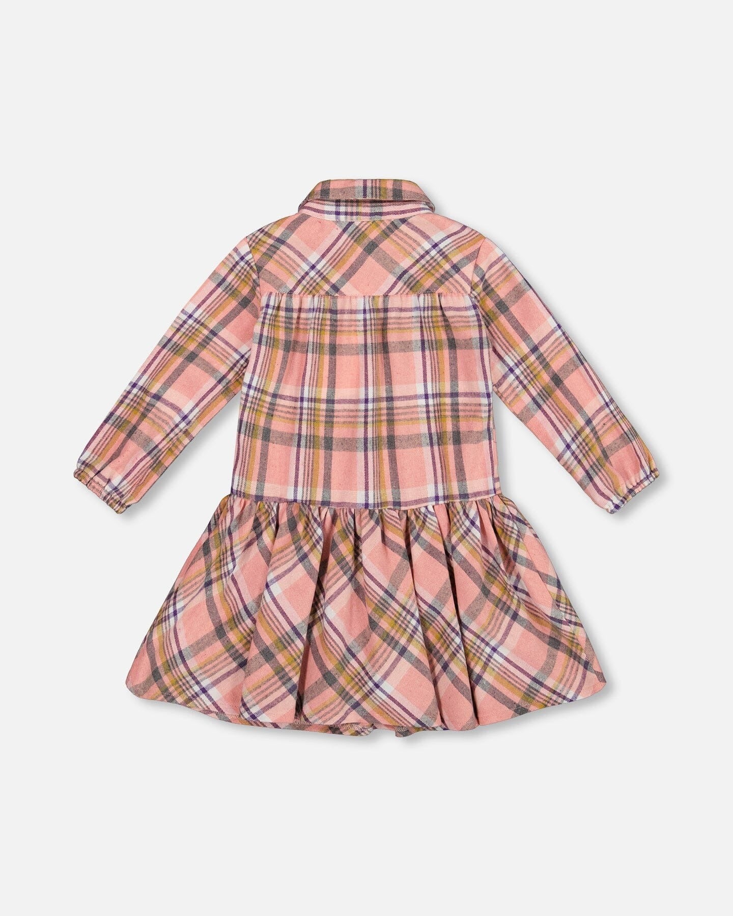 Shirt Plaid Dress With Frill Pink, Yellow And Gray Clothing - Girls Outfits deux par deux