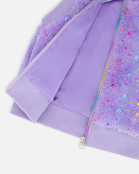 Faux Fur Zipped Vest Lavender Clothing - Girls Outfits deux par deux