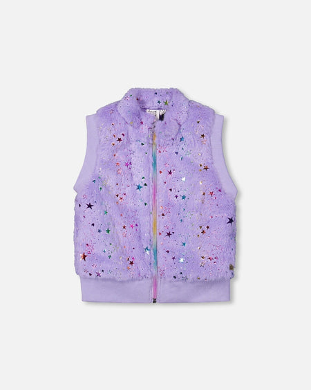 Faux Fur Zipped Vest Lavender Clothing - Girls Outfits deux par deux