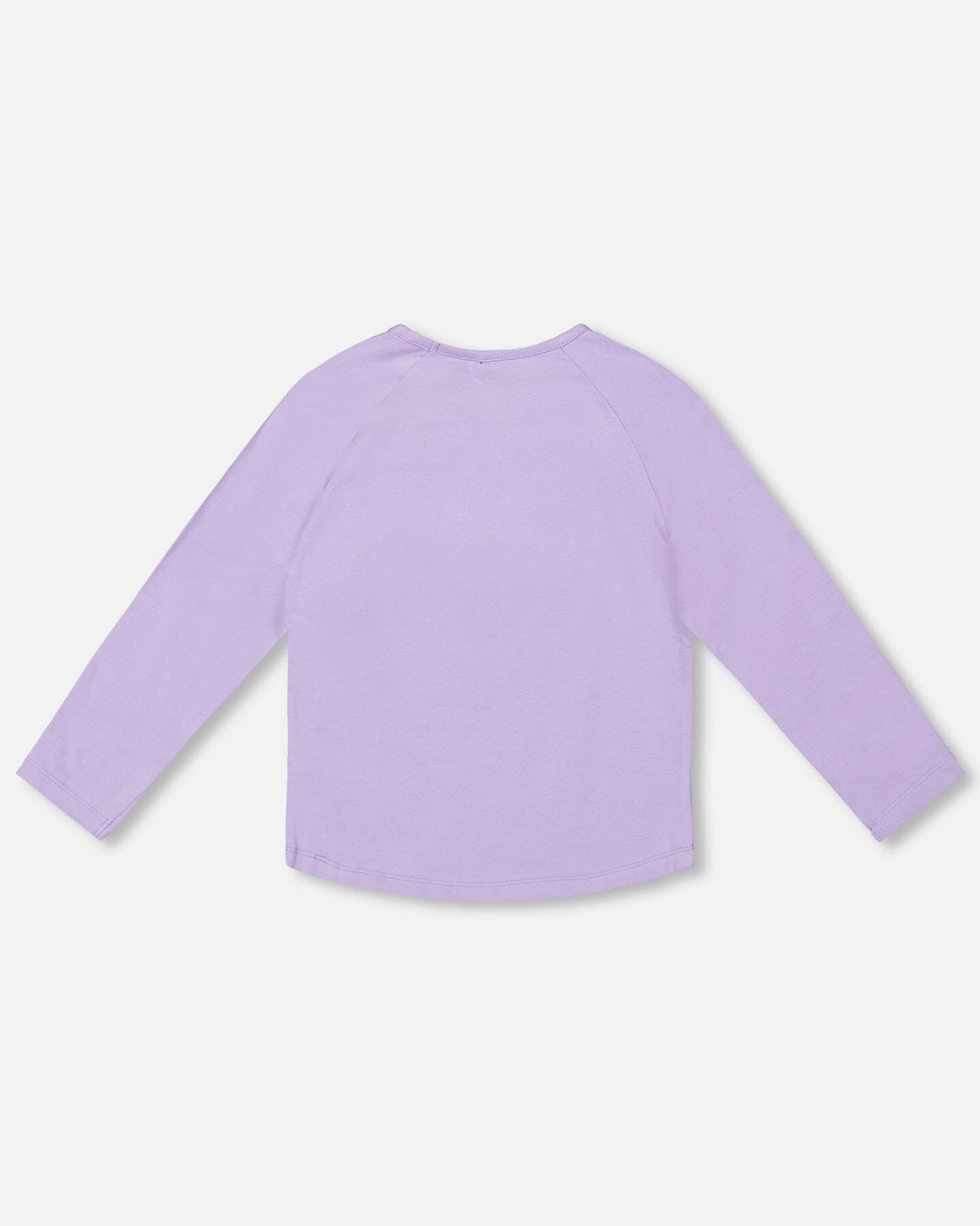 Organic Cotton Long Sleeve T-Shirt Lavender With Sequin Unicorn Clothing - Girls Outfits deux par deux