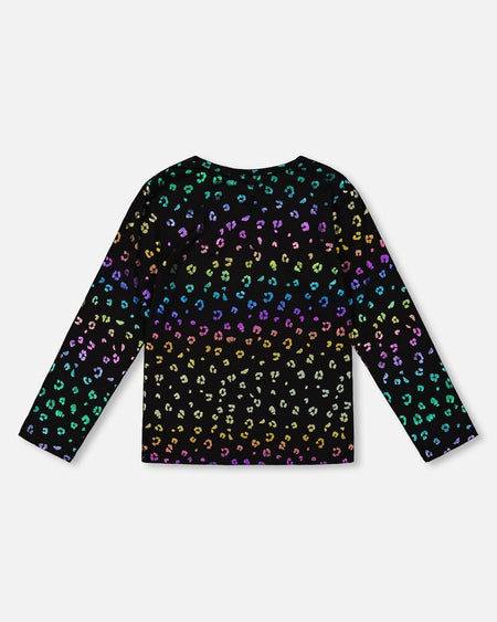Stretch Jersey T-Shirt Multicolor Leopard Print Clothing - Girls Outfits deux par deux