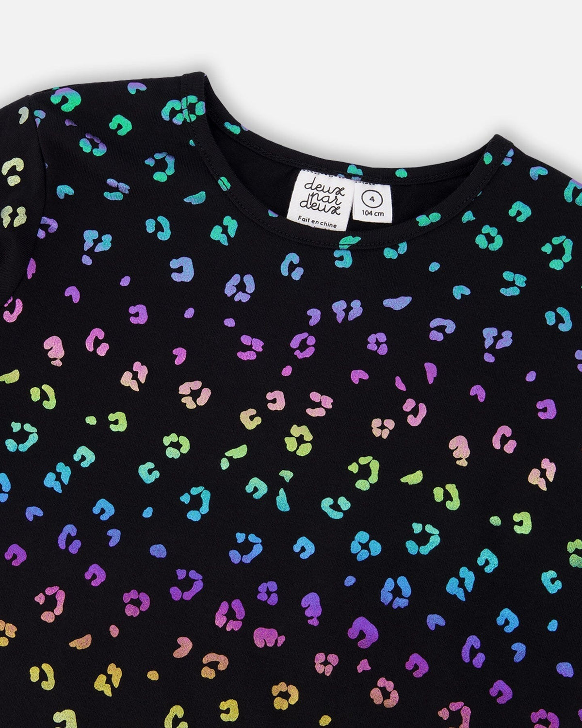 Stretch Jersey T-Shirt Multicolor Leopard Print Clothing - Girls Outfits deux par deux