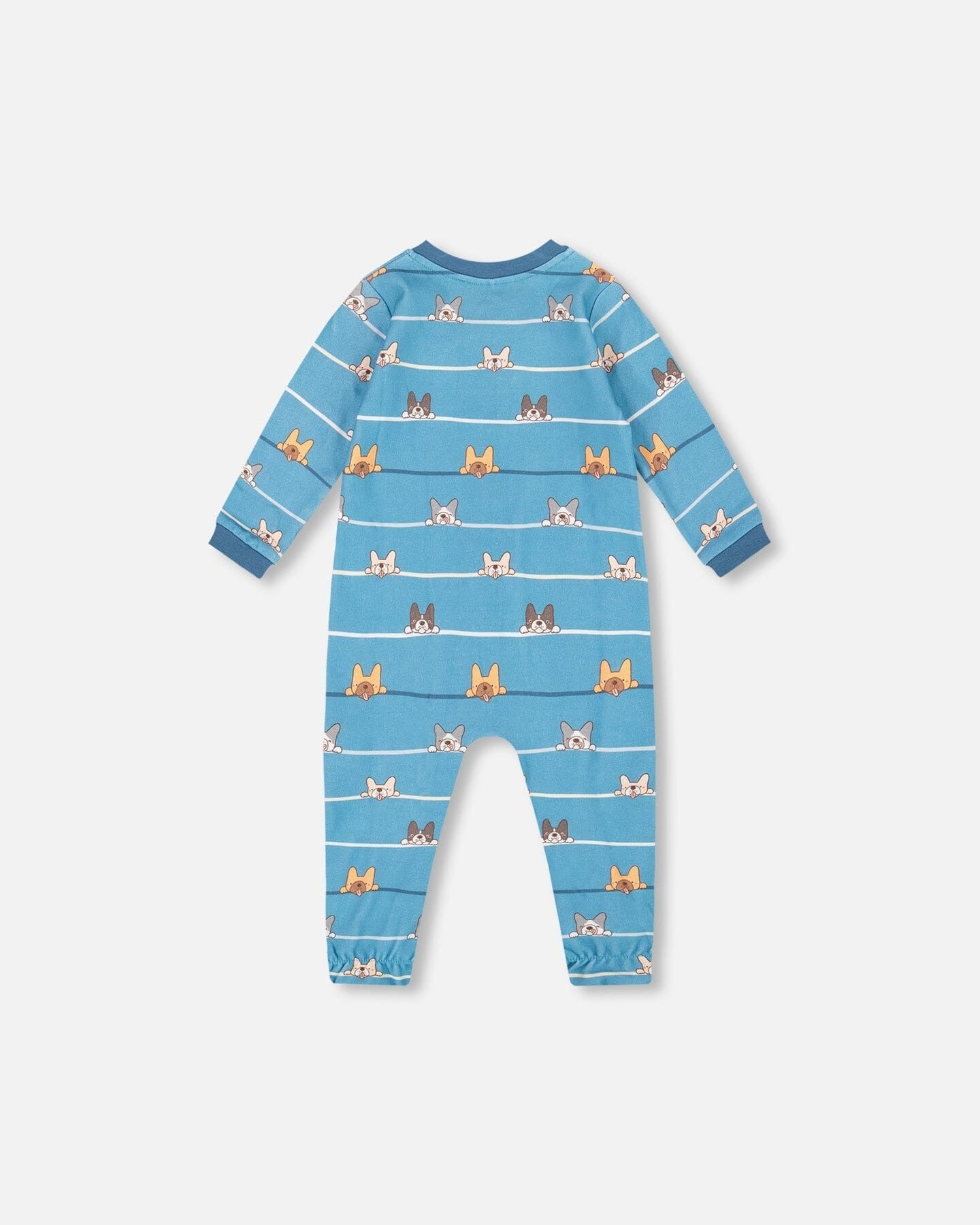 One-Piece Organic Cotton Blue Dog Print Footie Clothing - Infant deux par deux
