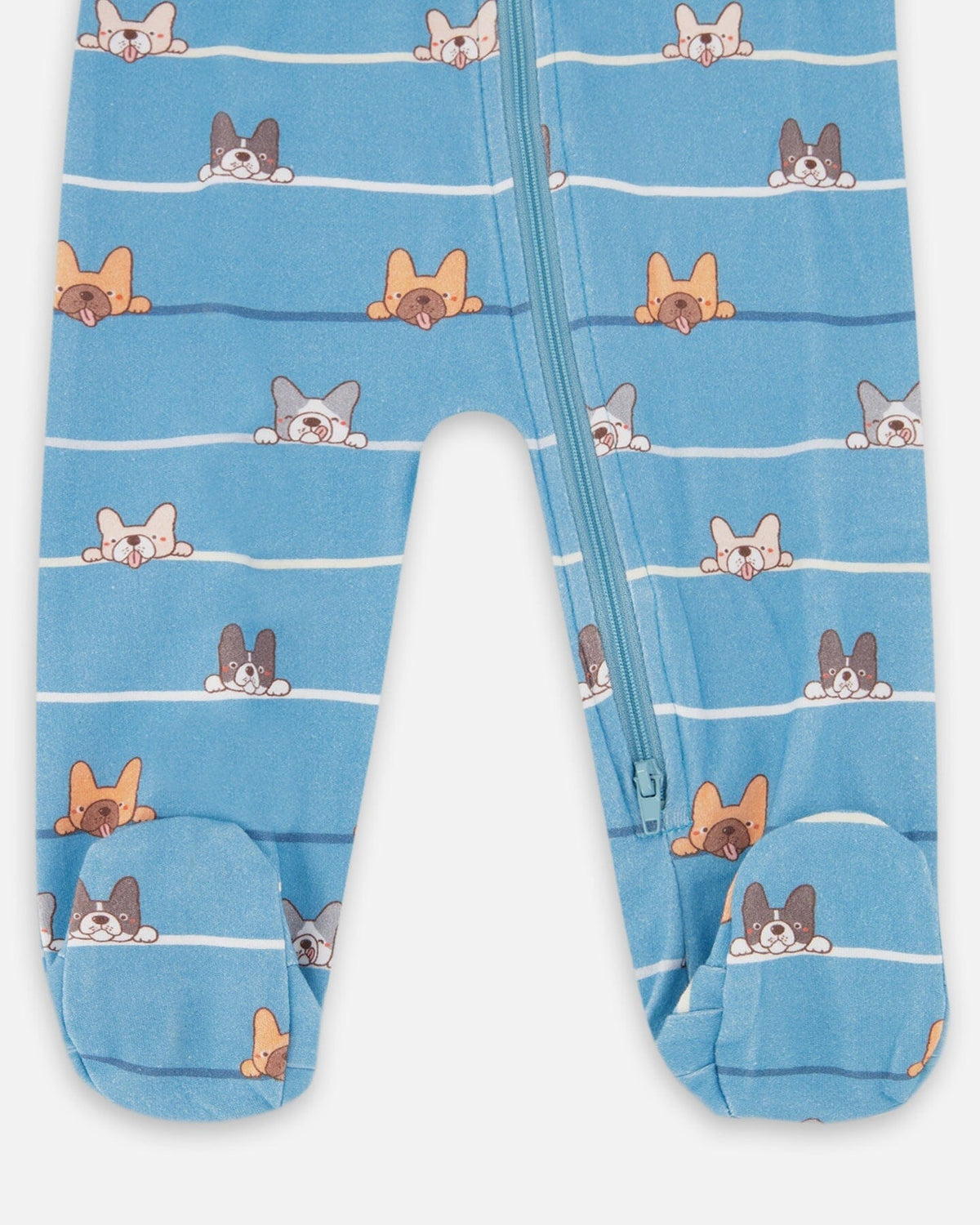 One-Piece Organic Cotton Blue Dog Print Footie Clothing - Infant deux par deux