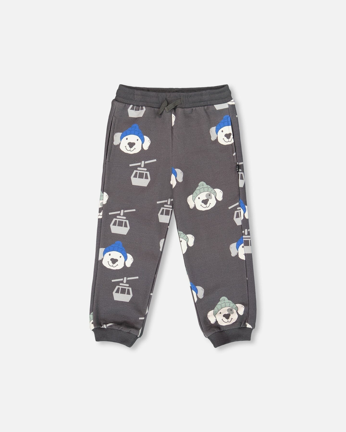 Grey Fleece Pullover Sweatshirt + Sweat Pant Set - Dogs with Beanie Clothing - Boys Outfits deux par deux