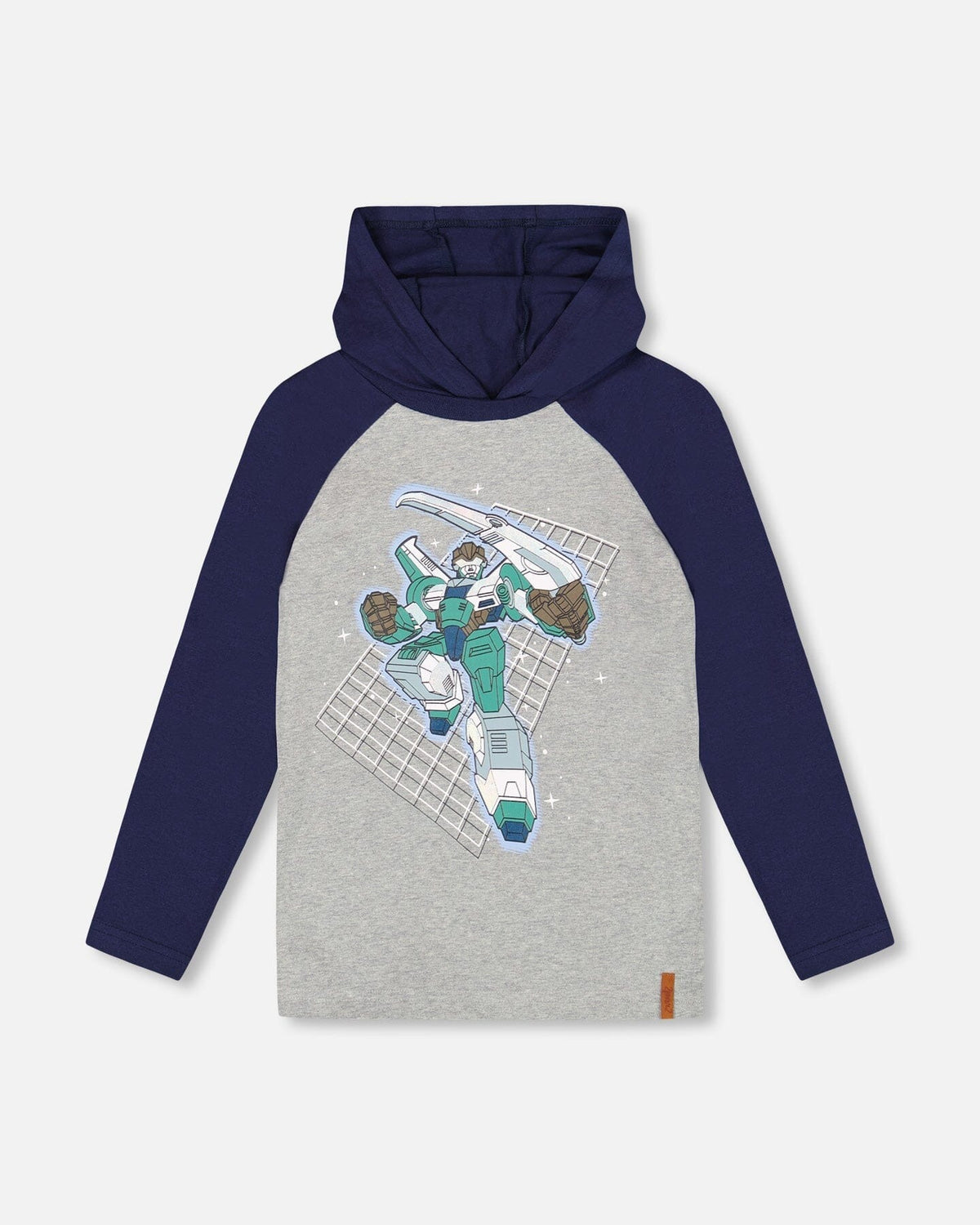 Organic Cotton Jersey Hooded Raglan Sleeve Tee Navy Blue Clothing - Boys Outfits deux par deux