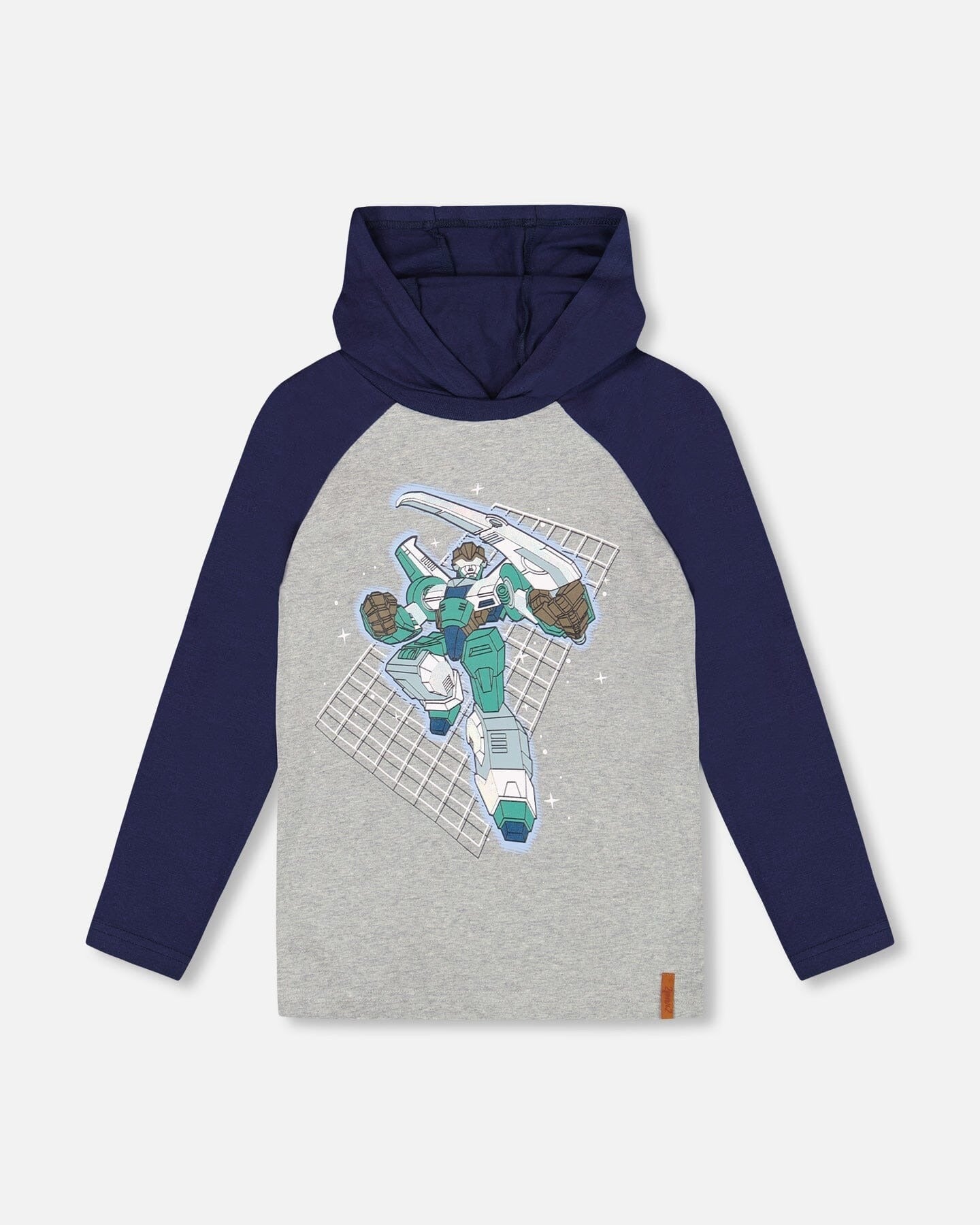 Organic Cotton Jersey Hooded Raglan Sleeve Tee Navy Blue Clothing - Boys Outfits deux par deux