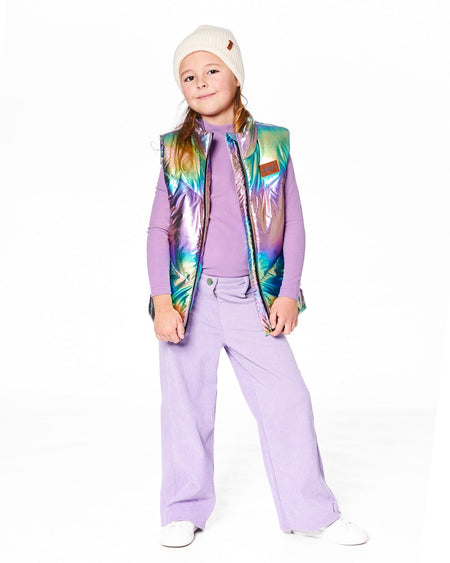 Quilted Mid-Season Sleeveless Vest Metallic Multicolor Jackets deux par deux