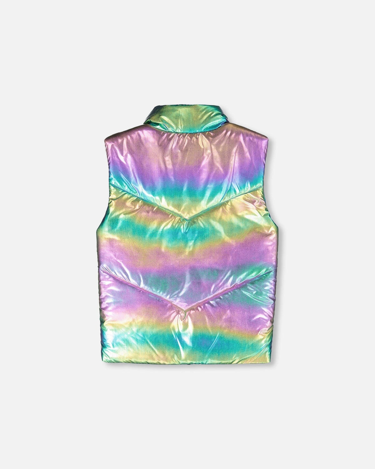 Quilted Mid-Season Sleeveless Vest Metallic Multicolor Jackets deux par deux