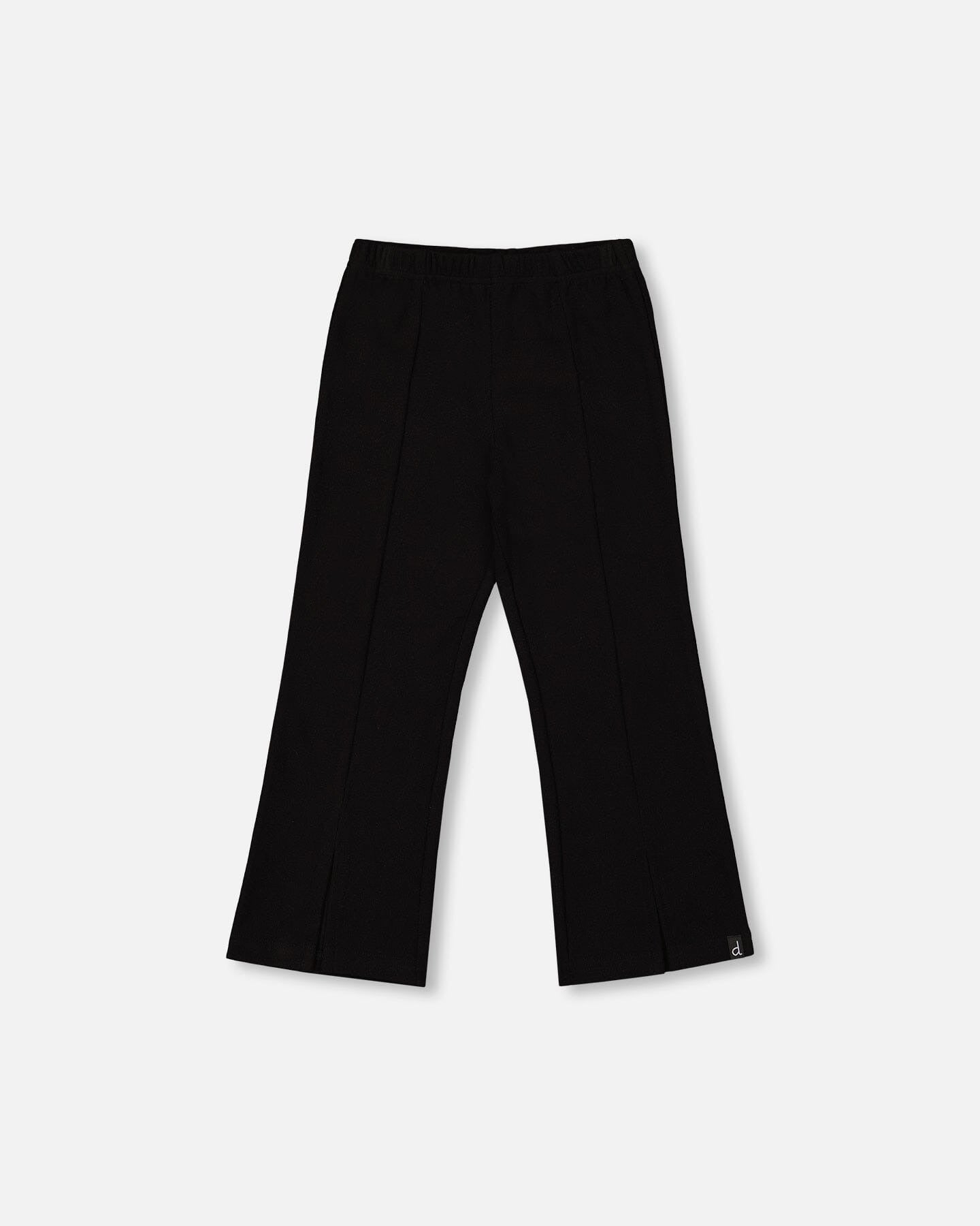 Ribbed Leggings Bootleg With Slit Black Clothing - Girls Outfits deux par deux